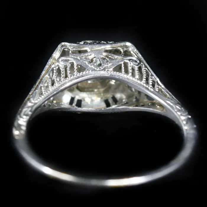 Rings Rothschild Trading Company Art Deco 020 Carat Old Mine Cut Diamond Engagement Ring