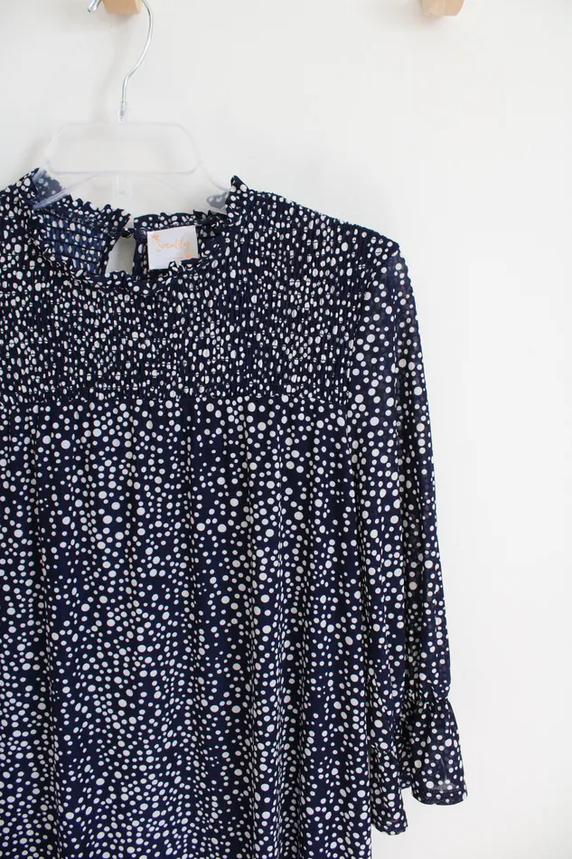 Rings Siren Lily Siren Lily Navy White Polka Dot Dress M