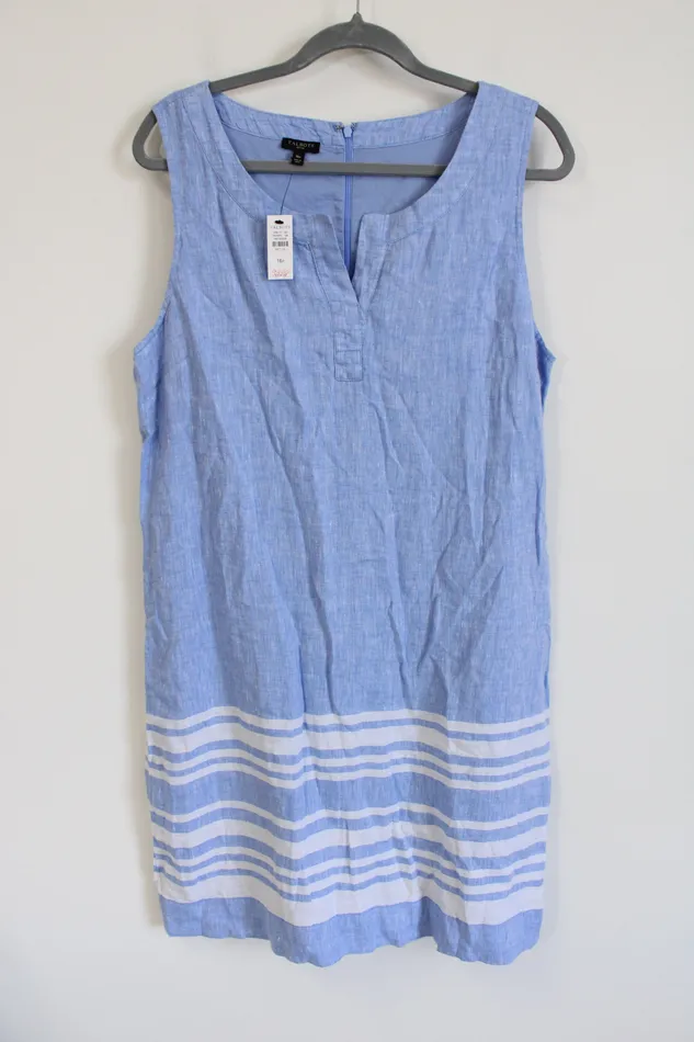 Rings Talbots NEW Talbots Blue Linen Dress 16 Petite