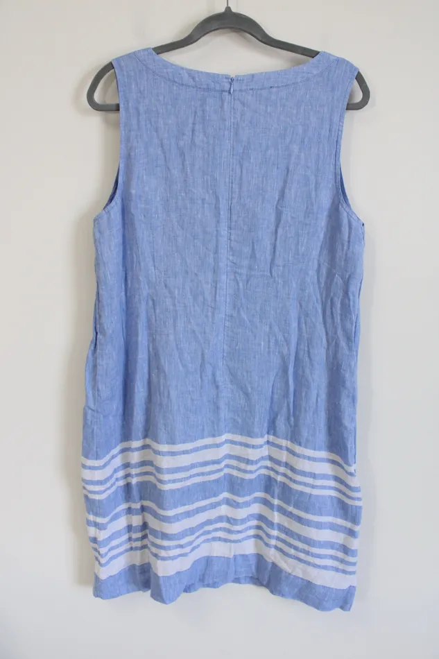 Rings Talbots NEW Talbots Blue Linen Dress 16 Petite