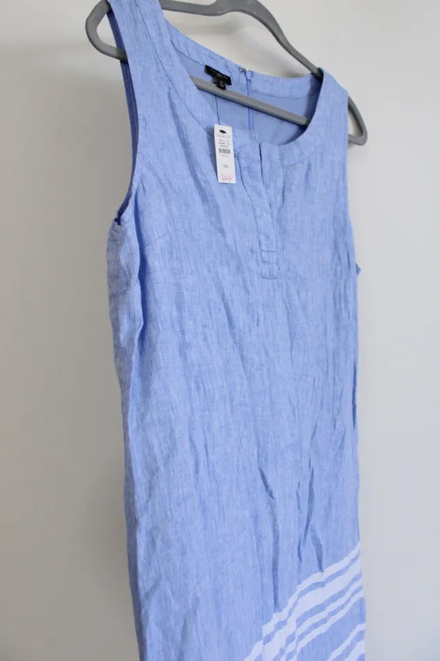Rings Talbots NEW Talbots Blue Linen Dress 16 Petite