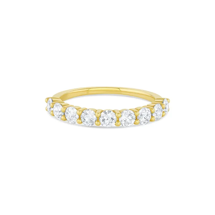Round Cut Earth Mined Diamond Band HalfEternity Consider Bridal Rings