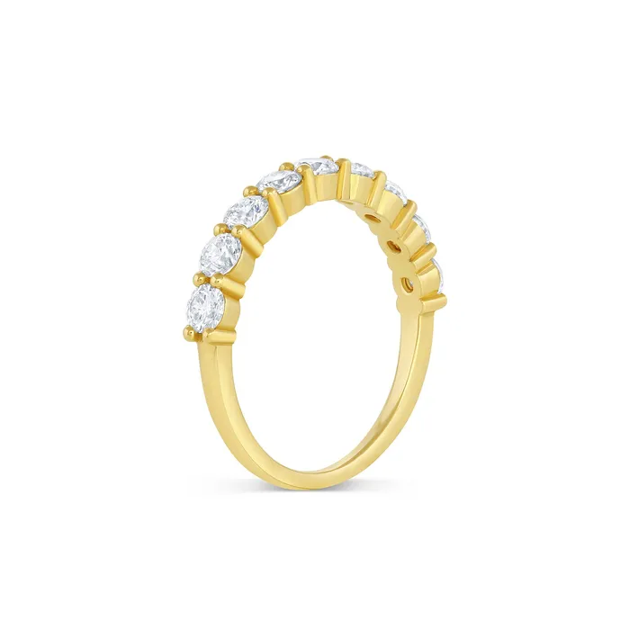 Round Cut Earth Mined Diamond Band HalfEternity Consider Bridal Rings