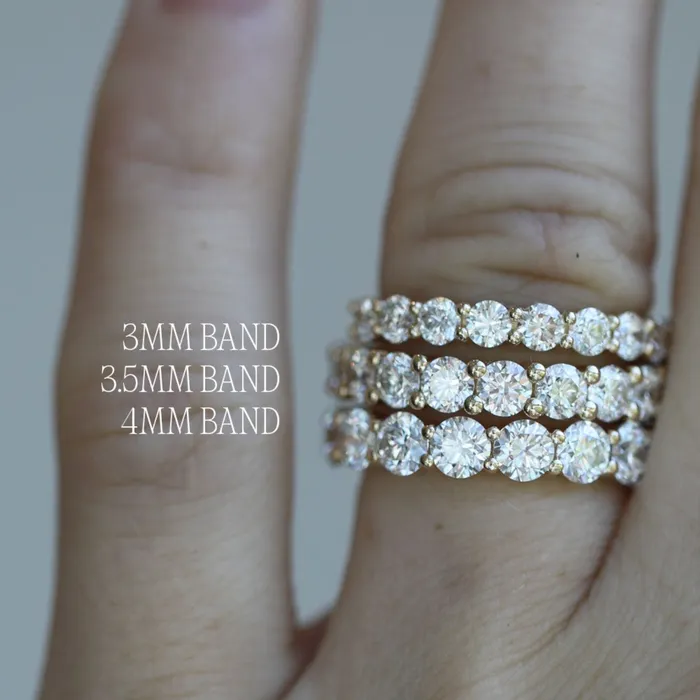 Round Cut Earth Mined Diamond Band HalfEternity Consider Bridal Rings