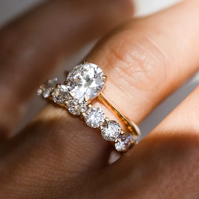 Round Cut Earth Mined Diamond Band HalfEternity Consider Bridal Rings