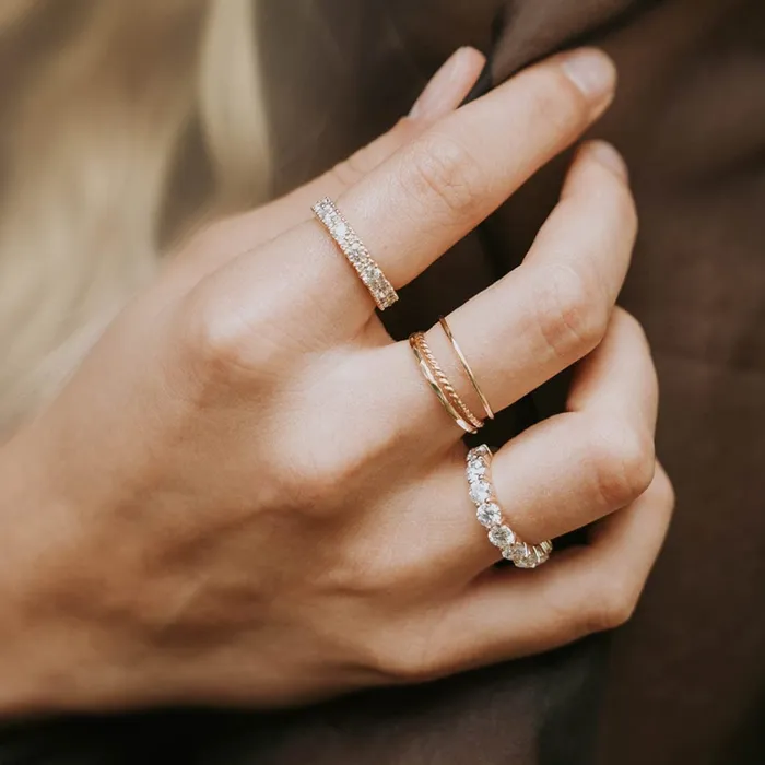 Round Cut Earth Mined Diamond Band HalfEternity Consider Bridal Rings