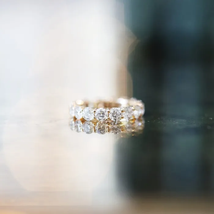 Round Cut Earth Mined Diamond Band HalfEternity Consider Bridal Rings
