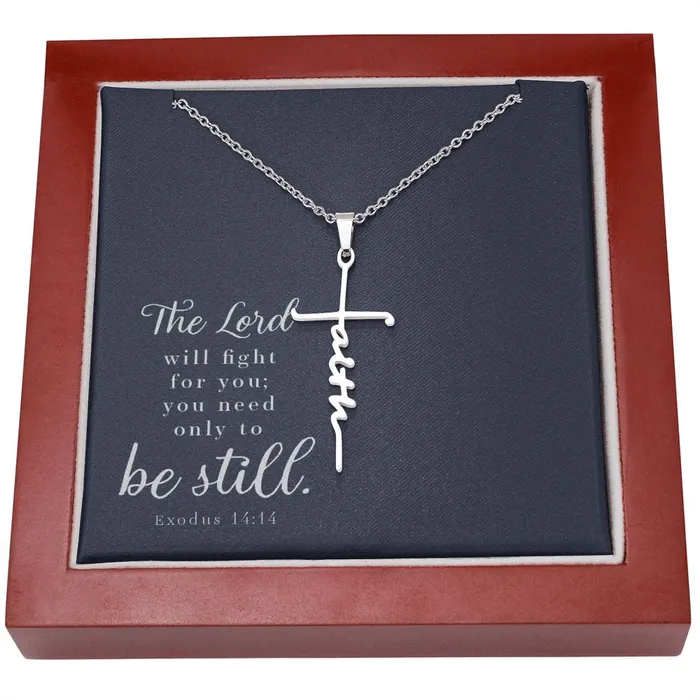 ShineOn Fulfillment Faith Cross Necklace Exodus 1414 Necklaces
