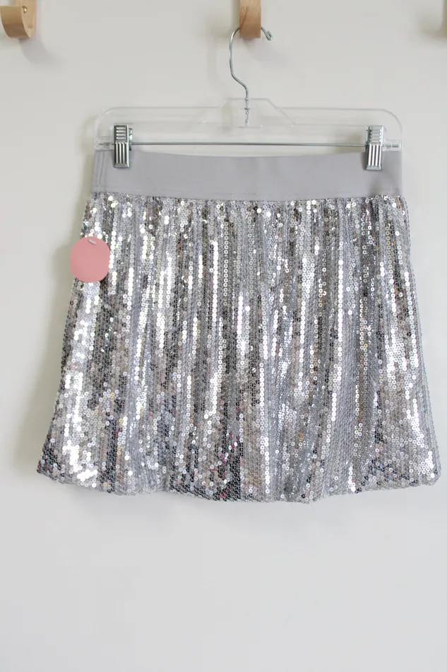 SO Rings NEW SO Silver Sequined Skirt 14
