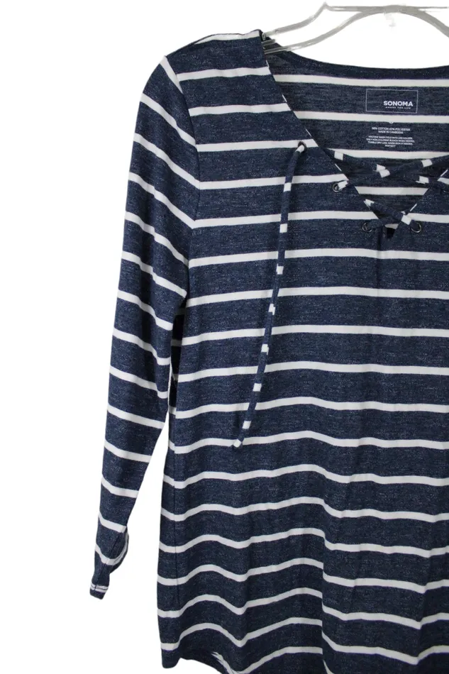 Sonoma Blue Striped Shirt S Sonoma Rings