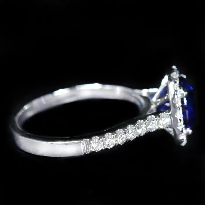 The Gem House Rings 14K White Gold 227 Carat Sapphire and Diamond Ring