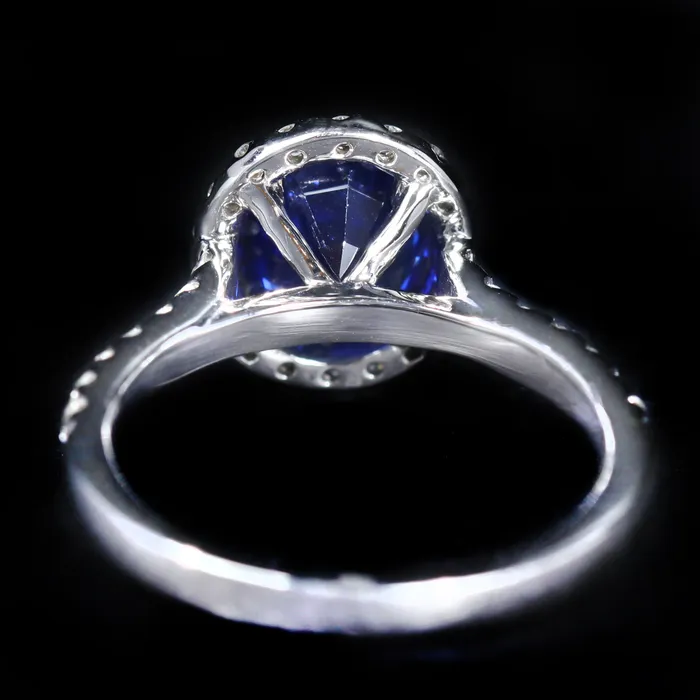 The Gem House Rings 14K White Gold 227 Carat Sapphire and Diamond Ring