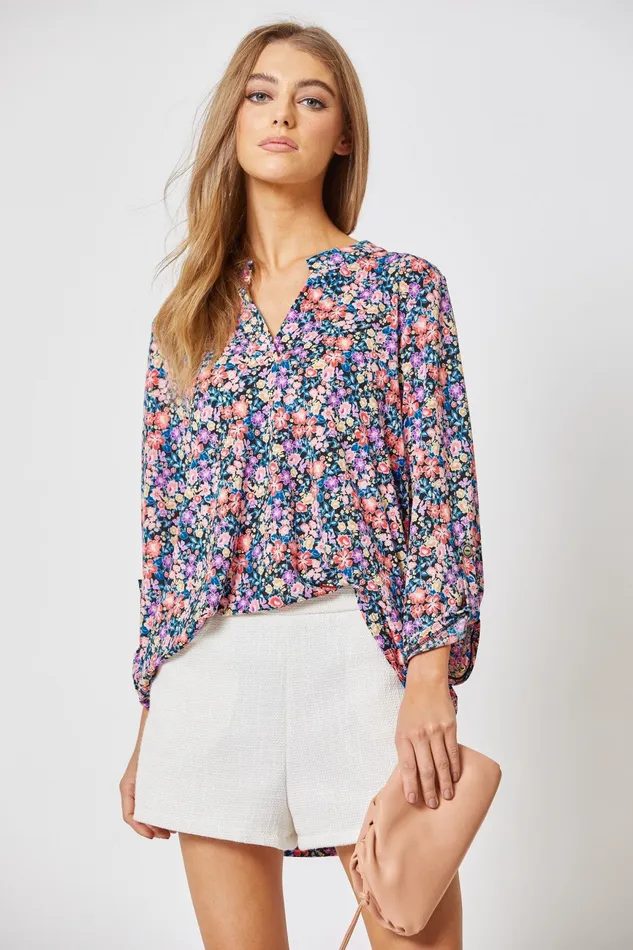 THE LIZZY FLORAL TOP BLACK MULTI DEAR SCARLETT Rings