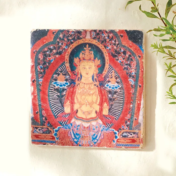 Tibetan Buddha Art Tile DC Earrings