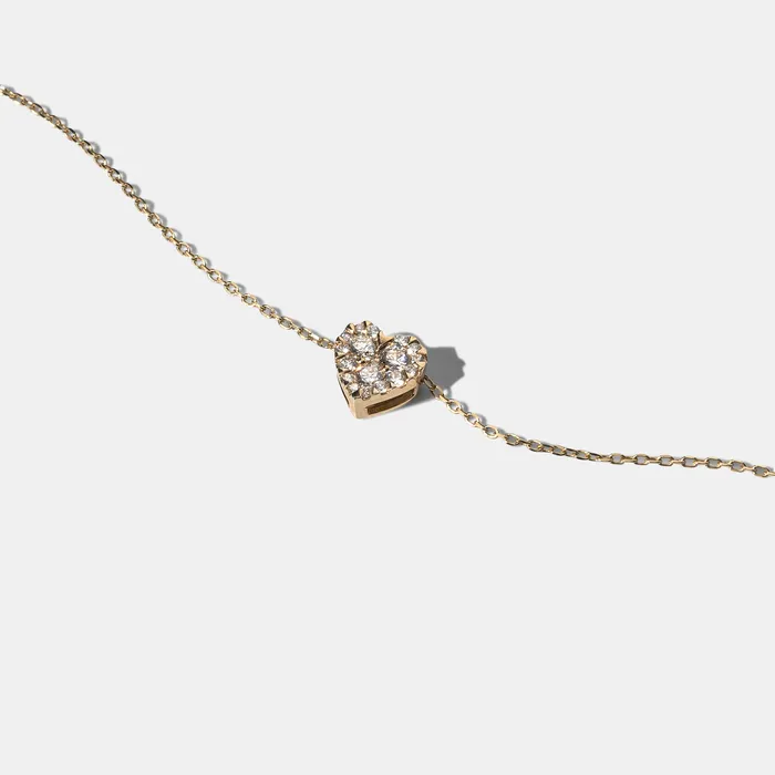 Yellow Gold Pave Diamond Slide Heart Necklace RACHEL LYNN CHICAGO Necklaces