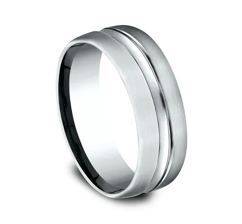 14K White Gold Convex Cut Band Benchmark Rings 14K White Gold Convex Cut Band Benchmark Rings