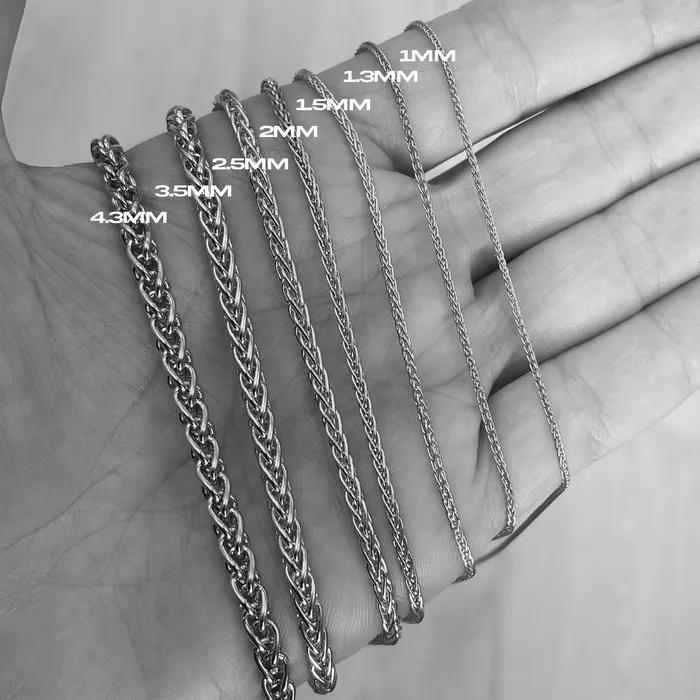 25MM Wheat Chain Saints Gold Necklaces 25MM Wheat Chain Saints Gold Necklaces