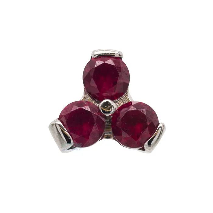 2mm Faceted Gems in Trinity Menage a Trois Threaded End Industrial Strength IS Earrings