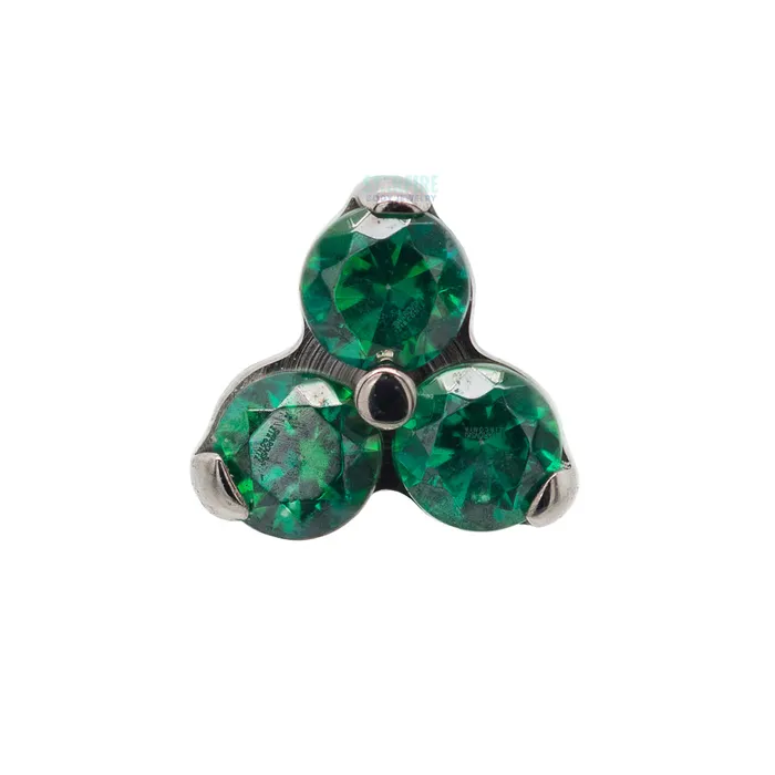 2mm Faceted Gems in Trinity Menage a Trois Threaded End Industrial Strength IS Earrings