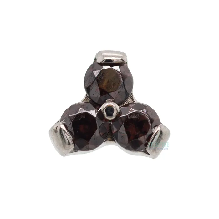 2mm Faceted Gems in Trinity Menage a Trois Threaded End Industrial Strength IS Earrings