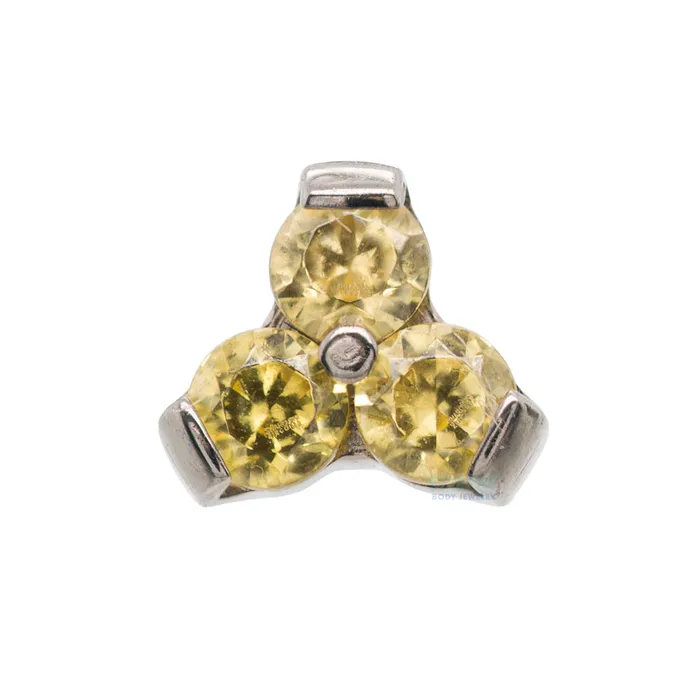 2mm Faceted Gems in Trinity Menage a Trois Threaded End Industrial Strength IS Earrings