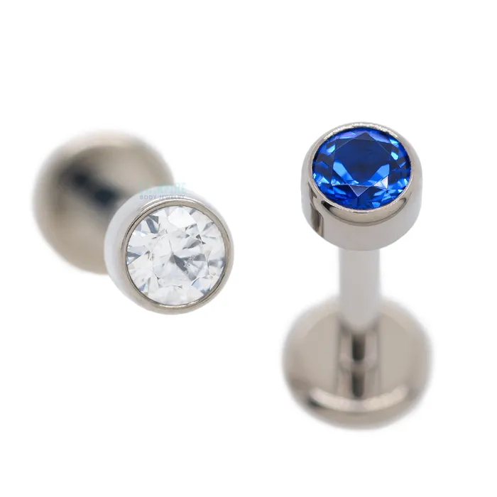 3mm Bezelset Round Faceted Gem on Flatback Industrial Strength IS Earrings