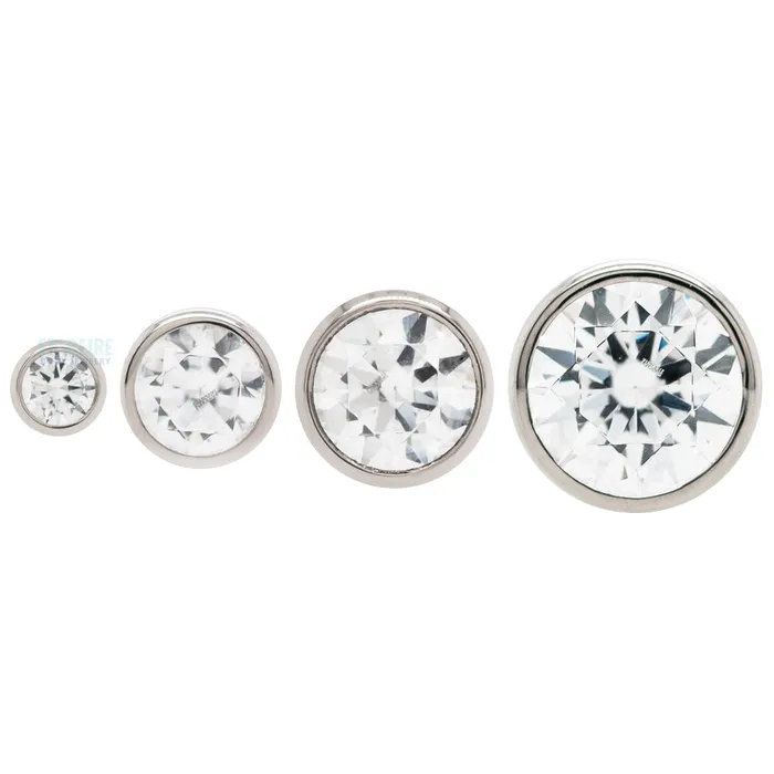 3mm Bezelset Round Faceted Gem on Flatback Industrial Strength IS Earrings