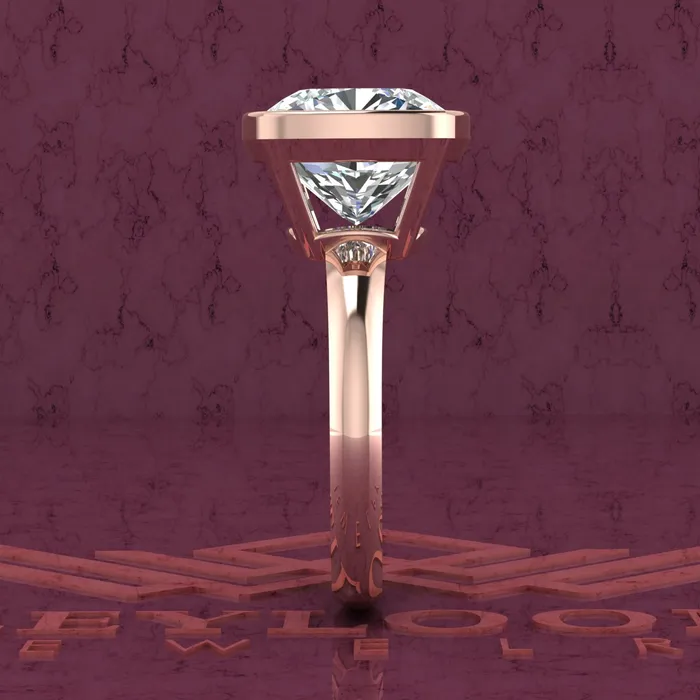 5 Carat Square Cushion Cut Bezel Euro Shank Solitaire D Color Moissanite Ring Leyloon Jewelry Rings