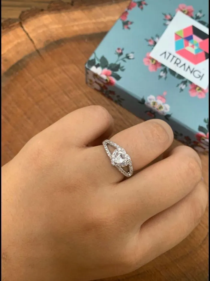 50 Cent Heart Shaped Solitaire Ring Attrangi Rings
