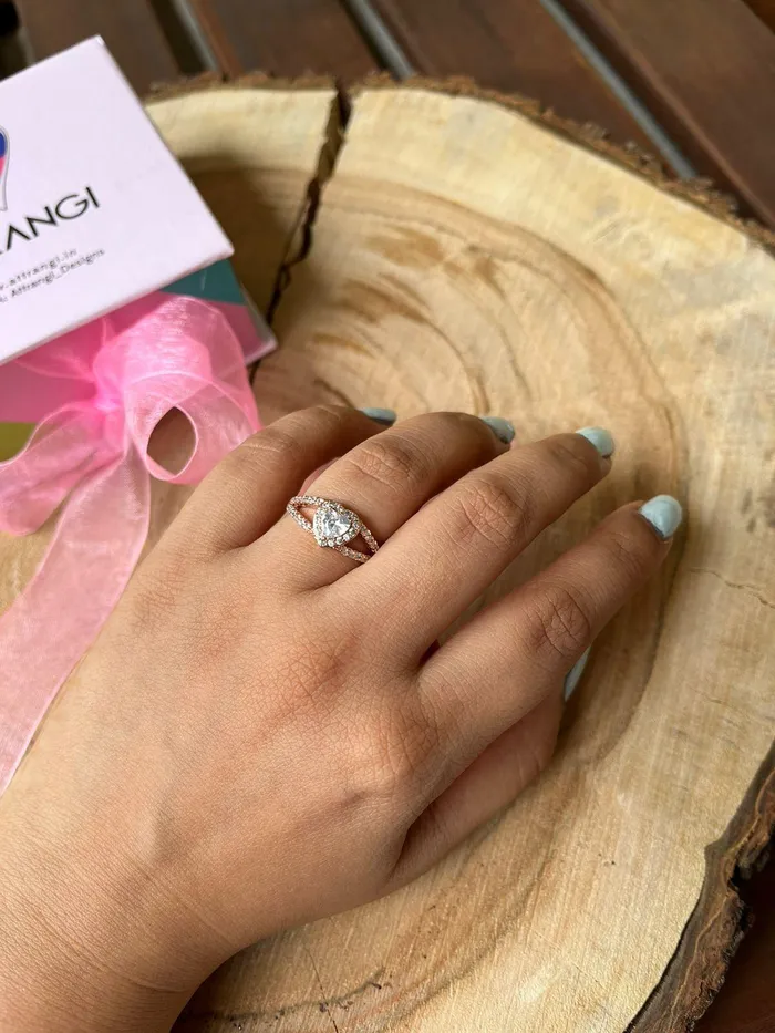 50 Cent Heart Shaped Solitaire Ring Attrangi Rings