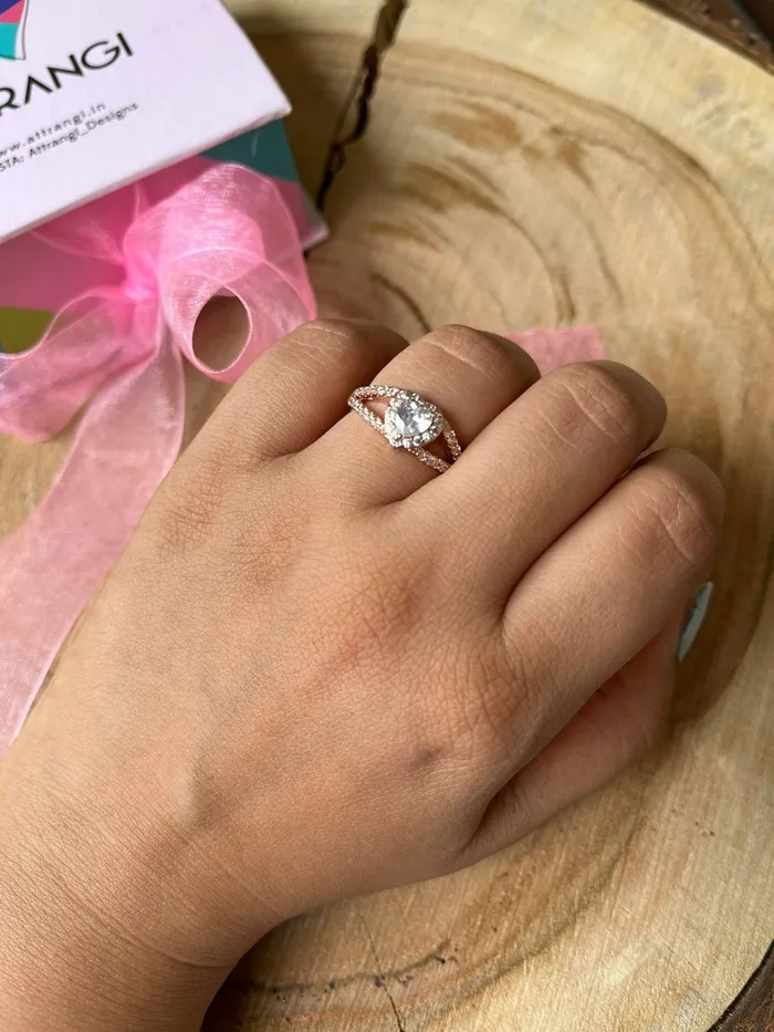 50 Cent Heart Shaped Solitaire Ring Attrangi Rings