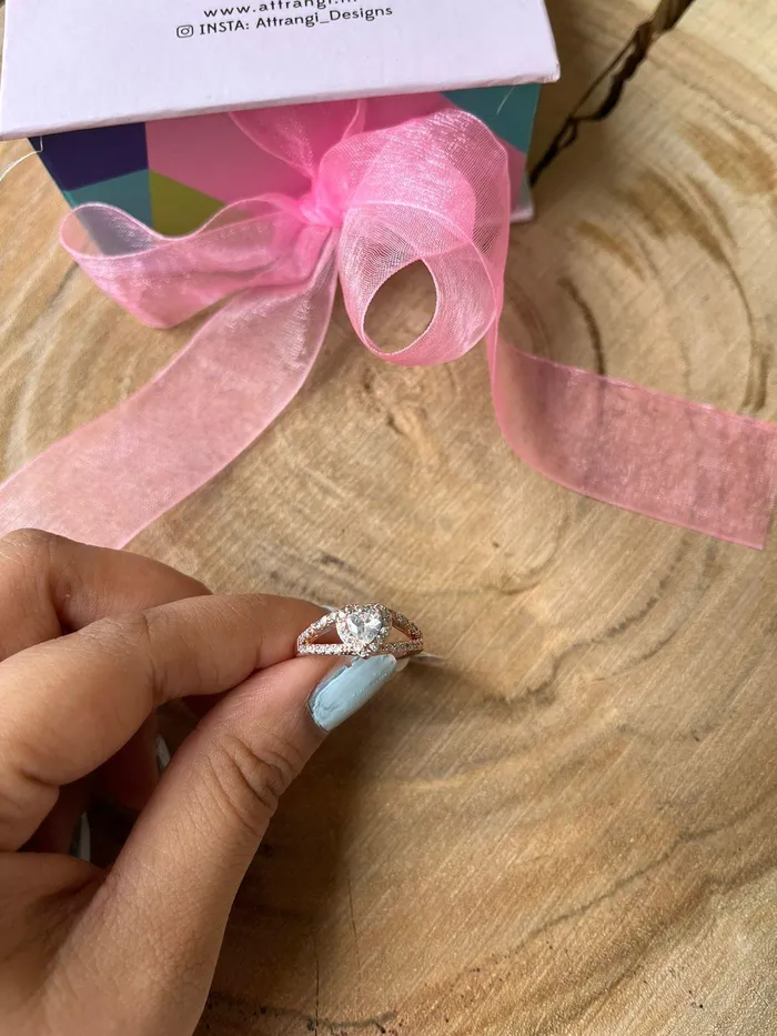 50 Cent Heart Shaped Solitaire Ring Attrangi Rings