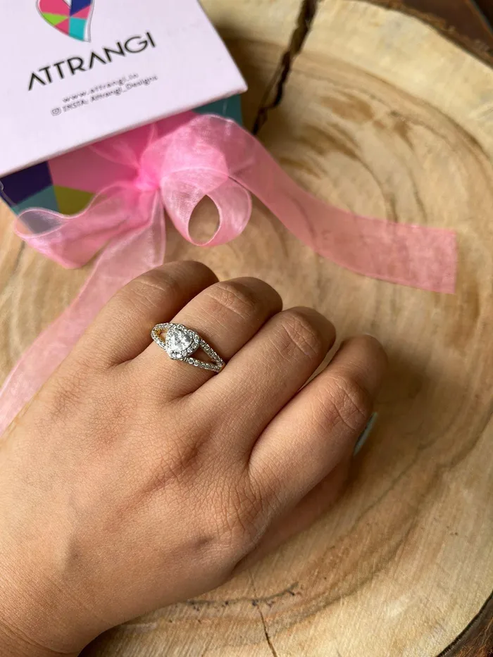 50 Cent Heart Shaped Solitaire Ring Attrangi Rings