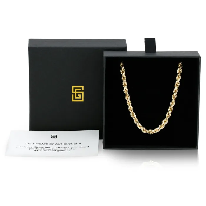 60MM Rope Chain Diamond Cut Saints Gold Co Rings