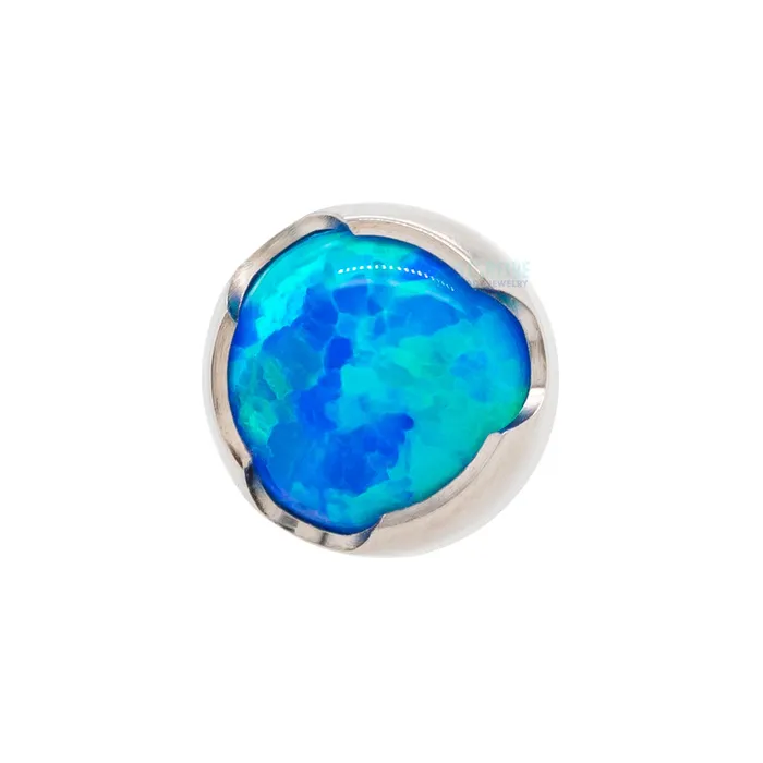 6mm ProngSet Opal Cabochon Threaded End Anatometal Earrings