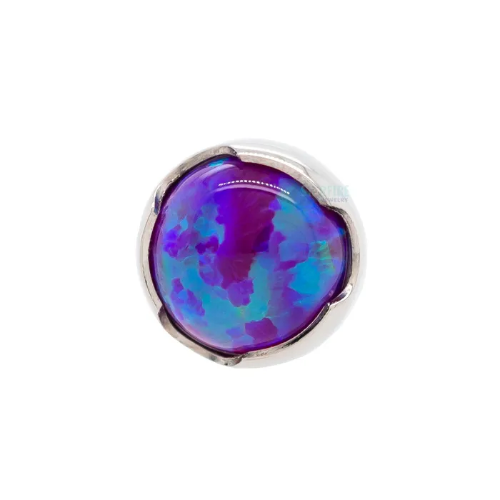 6mm ProngSet Opal Cabochon Threaded End Anatometal Earrings