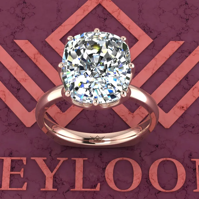 75 Carat Medium Cushion Cut Tulip Set 8 Prong Solitaire Euro Shank D Color Moissanite Ring Leyloon Jewelry Rings