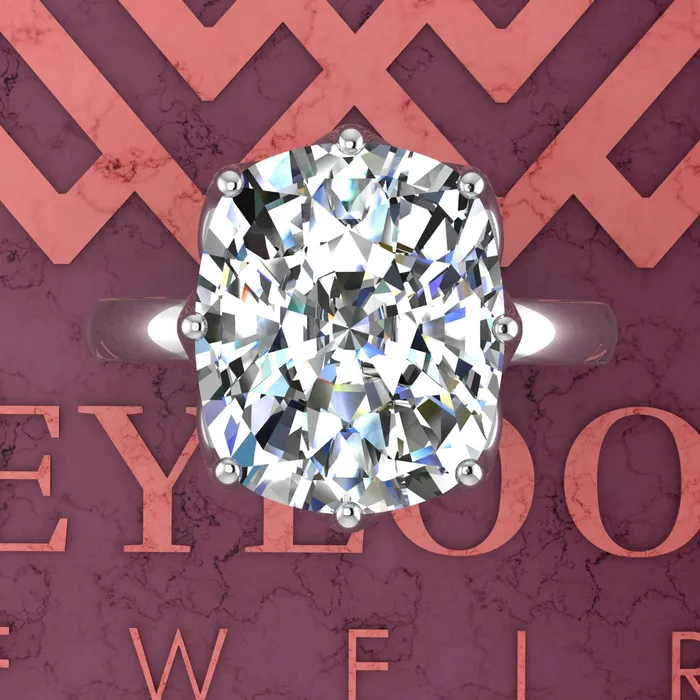 75 Carat Medium Cushion Cut Tulip Set 8 Prong Solitaire Euro Shank D Color Moissanite Ring Leyloon Jewelry Rings
