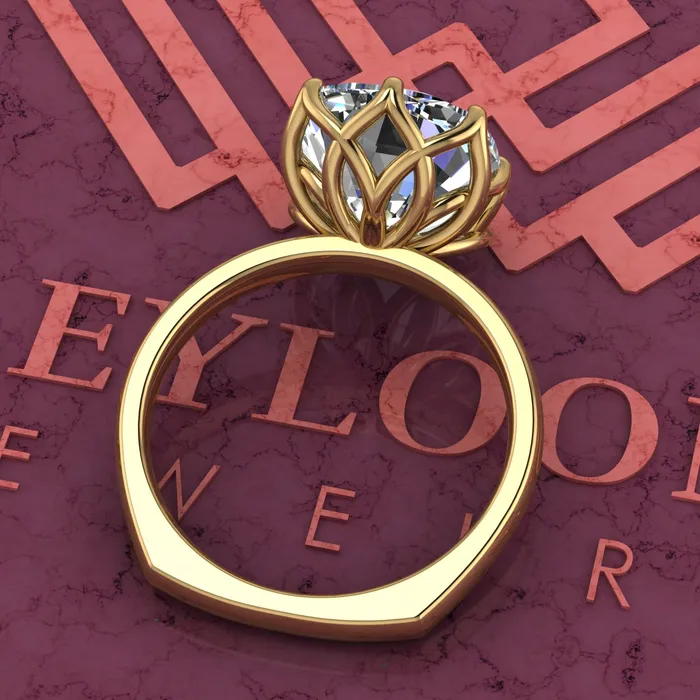 75 Carat Medium Cushion Cut Tulip Set 8 Prong Solitaire Euro Shank D Color Moissanite Ring Leyloon Jewelry Rings