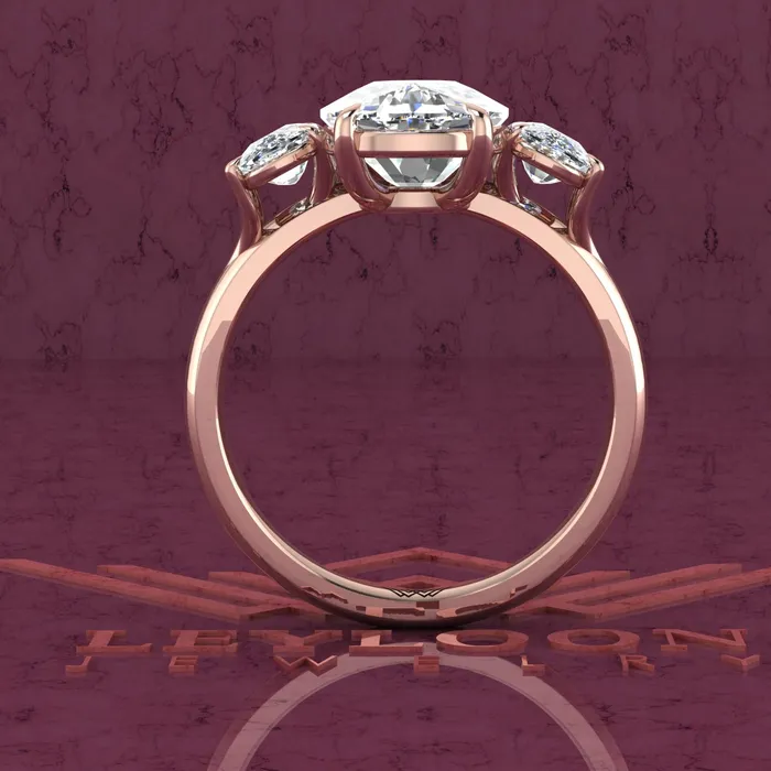 84 CTW Elongated Cushion Cut ThreeStone D Color Basket Moissanite Ring Leyloon Jewelry Rings