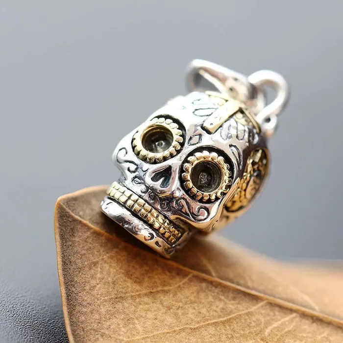 925 Sterling Silver Sugar Skull Pendant Zapps Clothing Necklaces