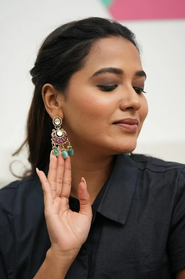 Aabroo Indian Mid Sized Polki Earrings Attrangi Earrings Aabroo Indian Mid Sized Polki Earrings Attrangi Earrings