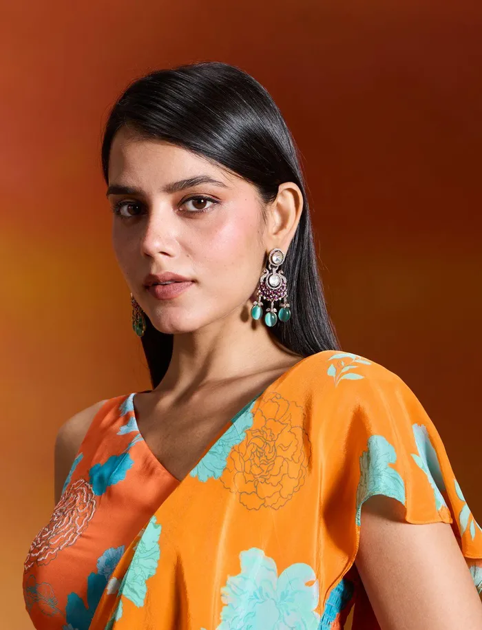 Aabroo Indian Mid Sized Polki Earrings Attrangi Earrings Aabroo Indian Mid Sized Polki Earrings Attrangi Earrings