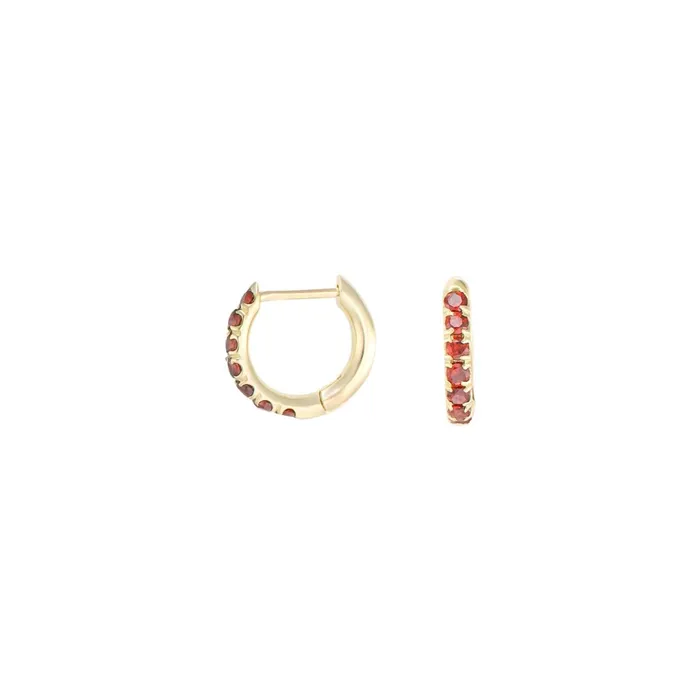 Alexis Jae Garnet Huggie Earrings Earrings