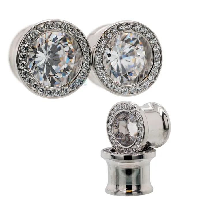 Anatometal Necklaces Super Gemmed BIG BLING Plugs Eyelets with BrilliantCut Gems Lilac