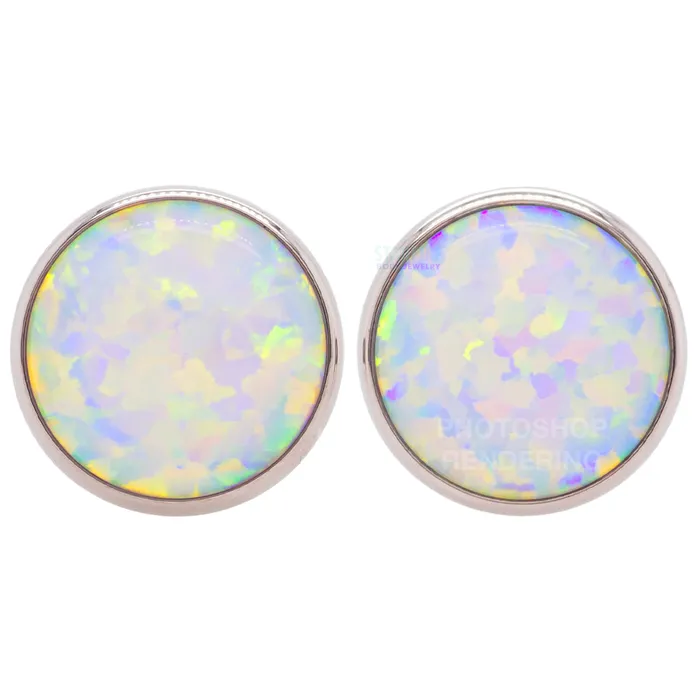 Anatometal Single Gem Plugs Eyelets with Opal Cabochon Light Pink Opal Necklaces Anatometal Single Gem Plugs Eyelets with Opal Cabochon Light Pink Opal Necklaces