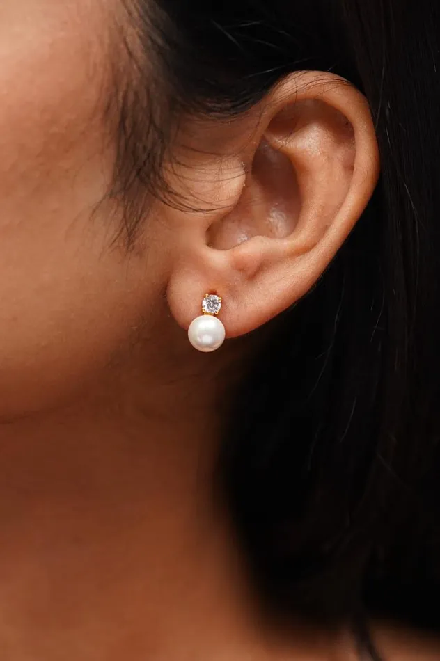 attrangi Earrings Divina Daily Wear Pearl Drop Studs