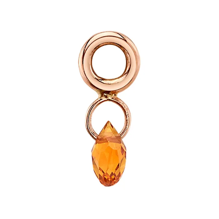 Body Vision BVLA Earrings Briolette Charm in Gold with Madeira Citrine