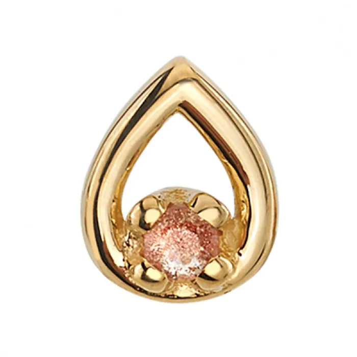 Body Vision BVLA Earrings Melody Tear Threaded End in Gold with Oregon Sunstone