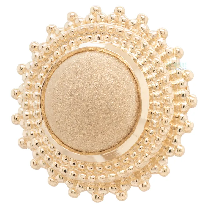 Body Vision BVLA Earrings threadless Round Afghan Pin in Gold with Sandblasted Gold Bead